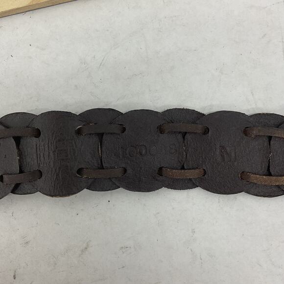 Made in India Western Scallop Braided Brown Leather Women's Belt - Size M - Picture 5 of 7